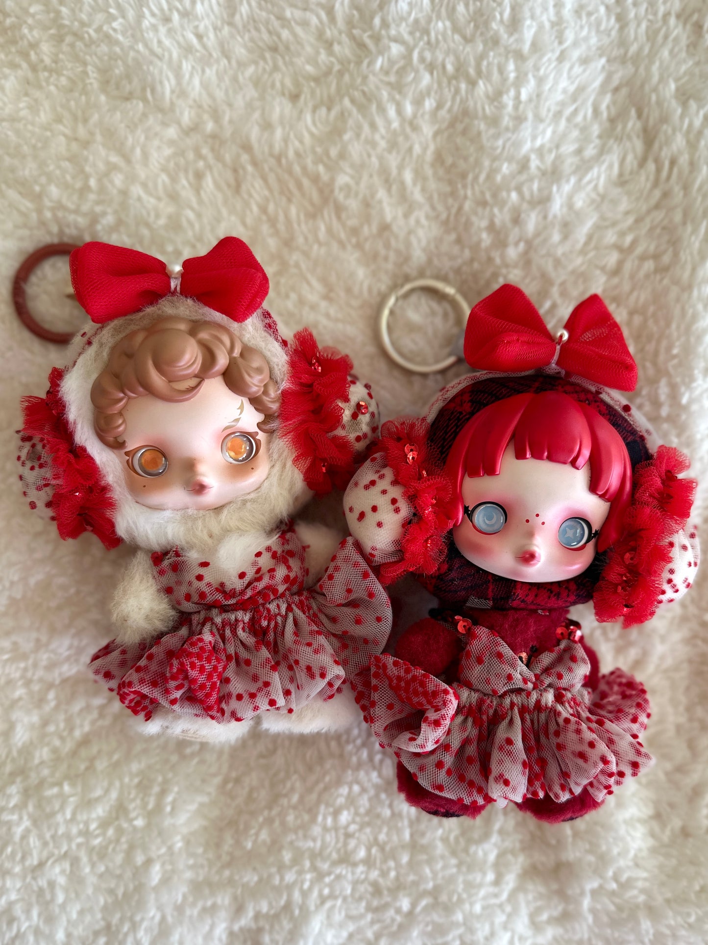 Red Polka Dream Dress - Handmade doll dress by WanderlustK