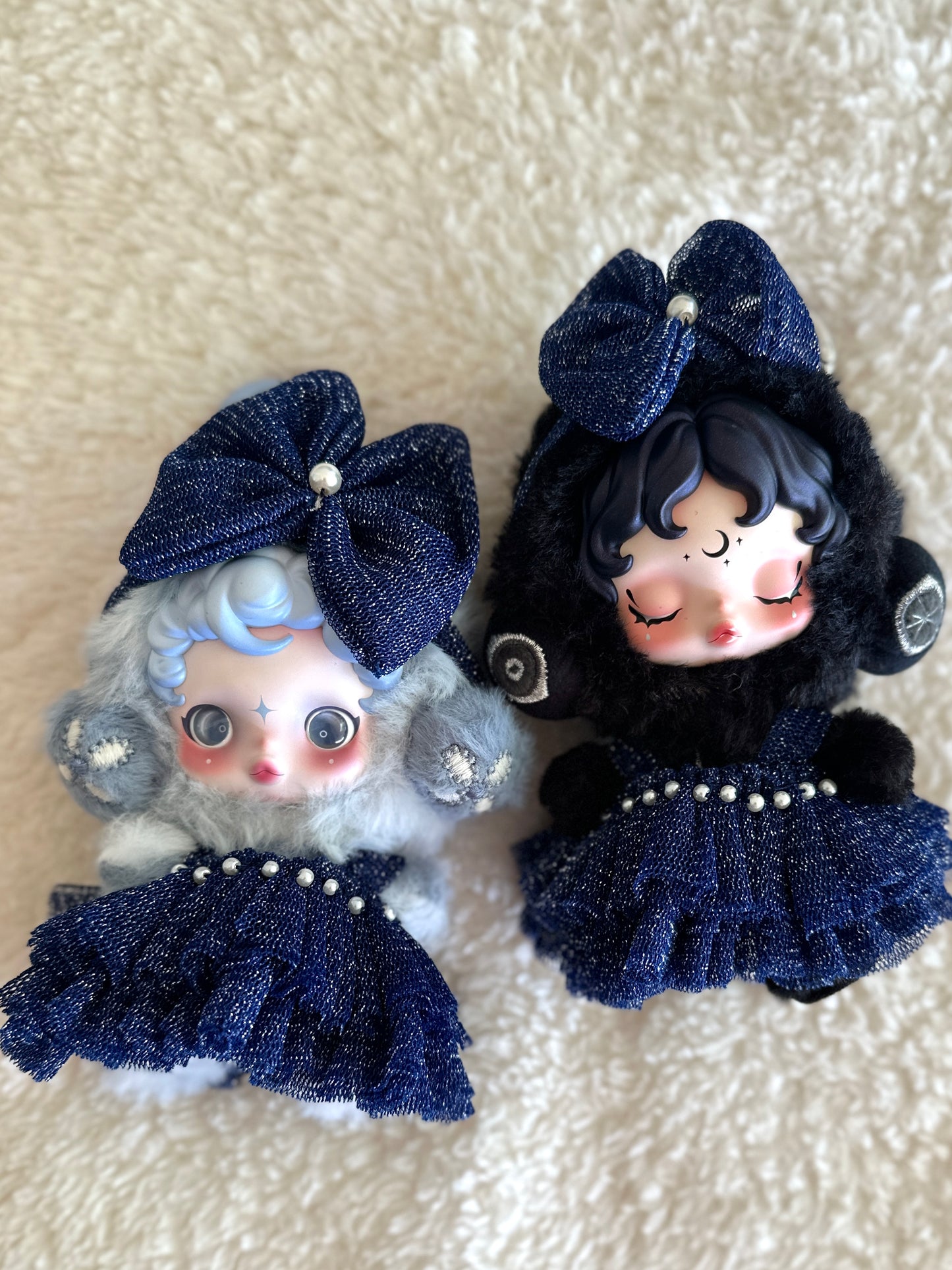 Midnight Blue Shimmer – Denim Outfit for 18–20cm Dolls