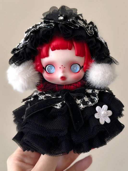 Noirette Doll Dress – Handmade Outfit for 18–20cm Figures