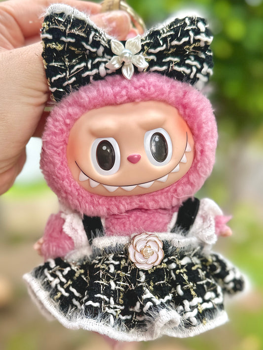 Tweed Belle No.5 – Handmade Couture Tweed Doll Dress for Labubu