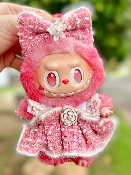 Tweed Belle No.5 – Handmade Couture Tweed Doll Dress for Labubu