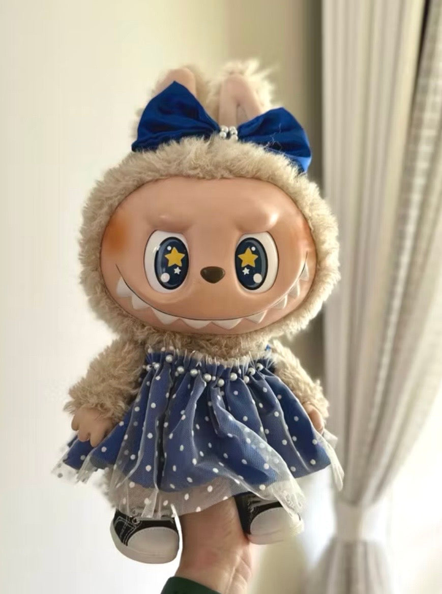 Handmade Polka Dot Tulle Dress for 40cm  Doll: Pearl Bow