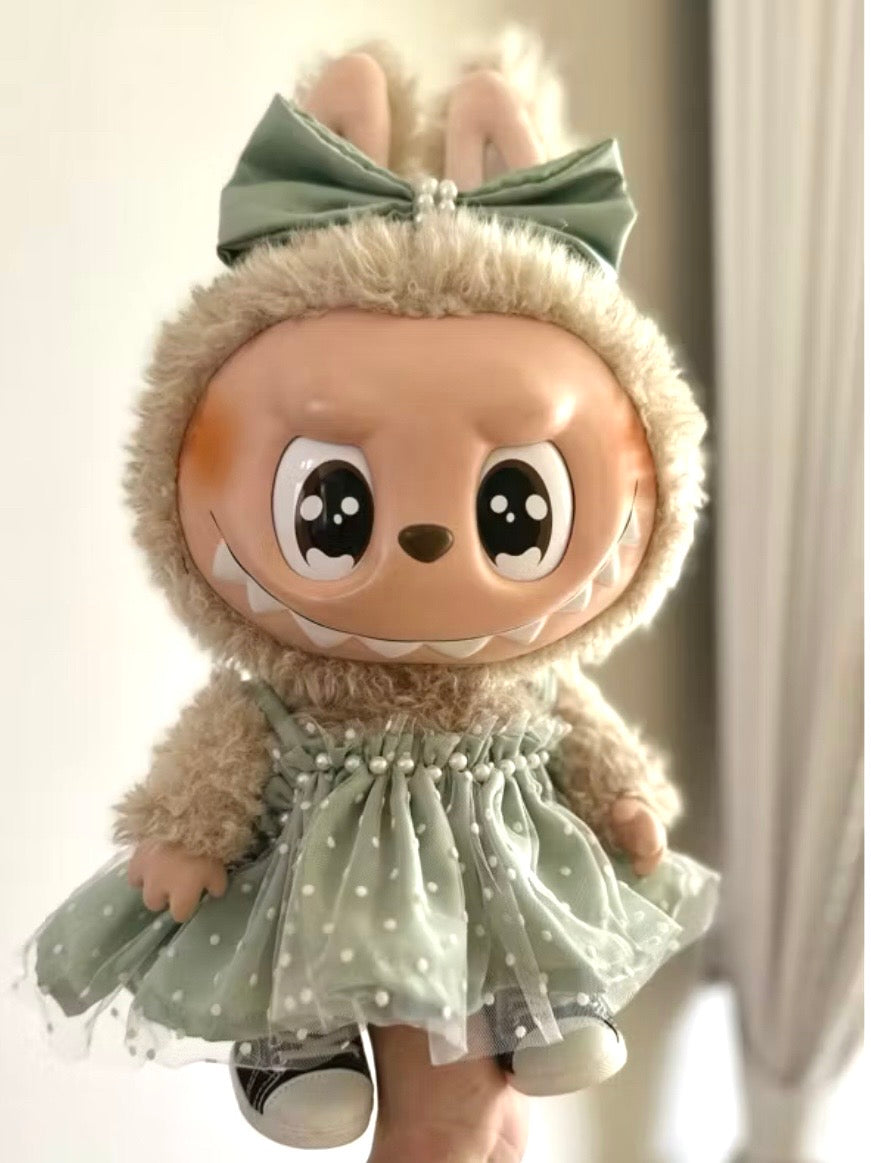 Handmade Polka Dot Tulle Dress for 40cm  Doll: Pearl Bow