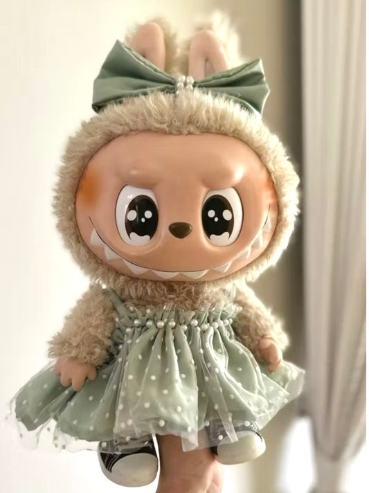 Handmade Polka Dot Tulle Dress for 40cm  Doll: Pearl Bow