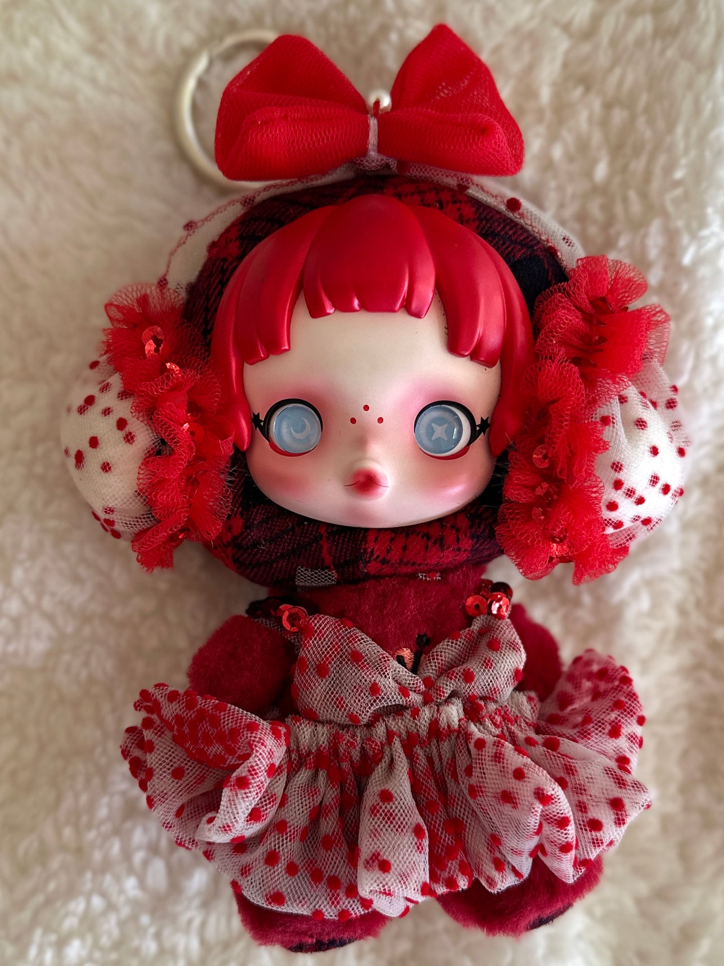 Red Polka Dream Dress - Handmade doll dress by WanderlustK