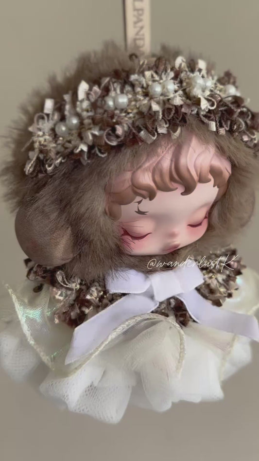 Cocoa Dream Dress | Cozy Fur & Pearl Doll Outfit by Wanderlustk