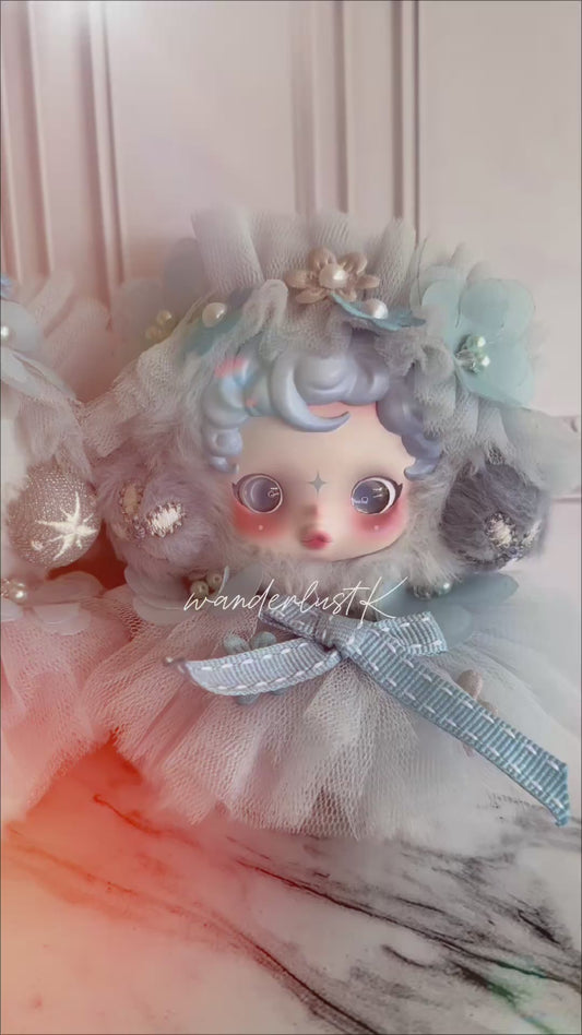 Frozen Cloud – Soft Blue Tulle Dress for Collectible Dolls