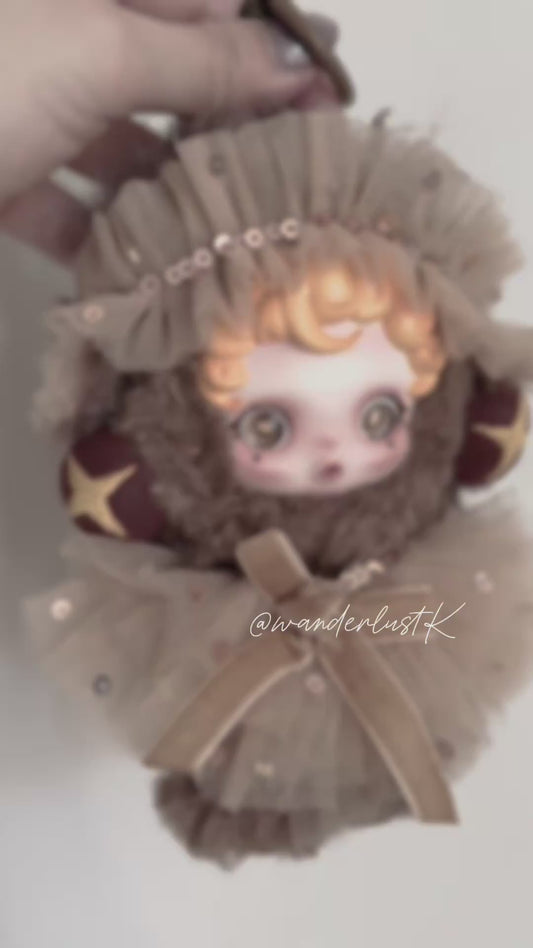 Golden Cocoa – Sequin & Velvet Doll Dress (18–20cm Fit)